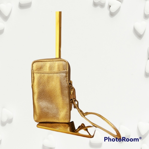 Coach Legacy Gold Glitter/Metallic Leather Small Wristlet - Picture 2 of 6